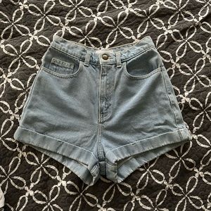 American Apparel Sky Blue High Waist Shorts